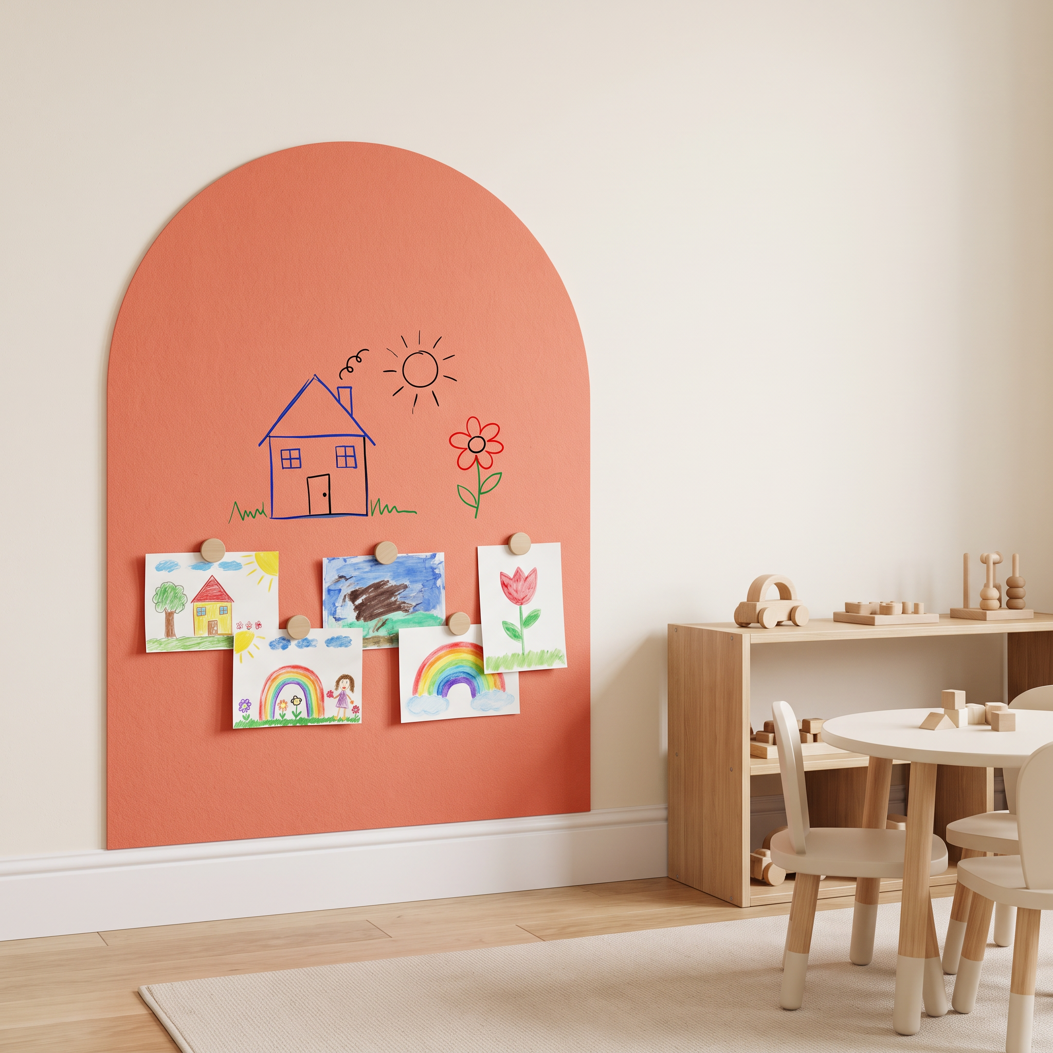 Arche corail dans une salle Montessori